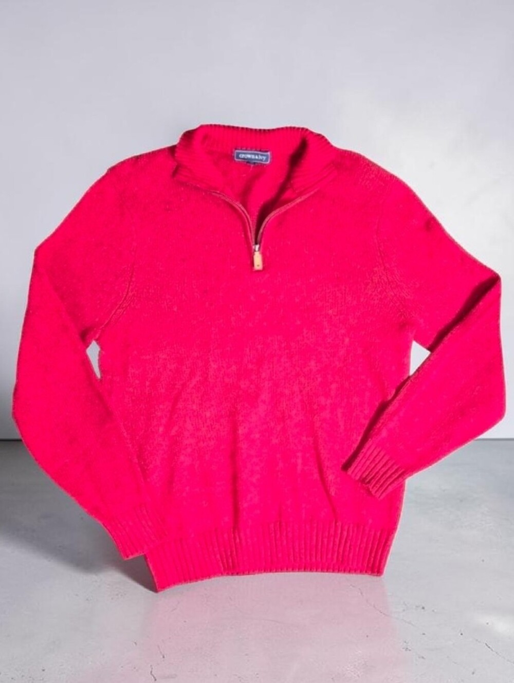 Crown & Ivy | Ivy League Speckle Knit Mock Neck Quater Zip Pullover Sweater